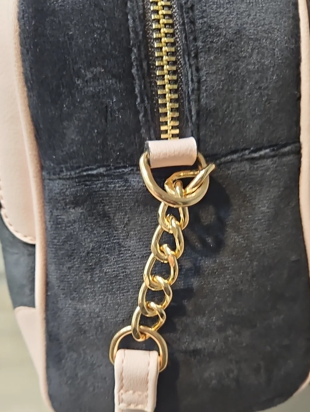 Juicy Couture Black and Light Pink Logo Satchel